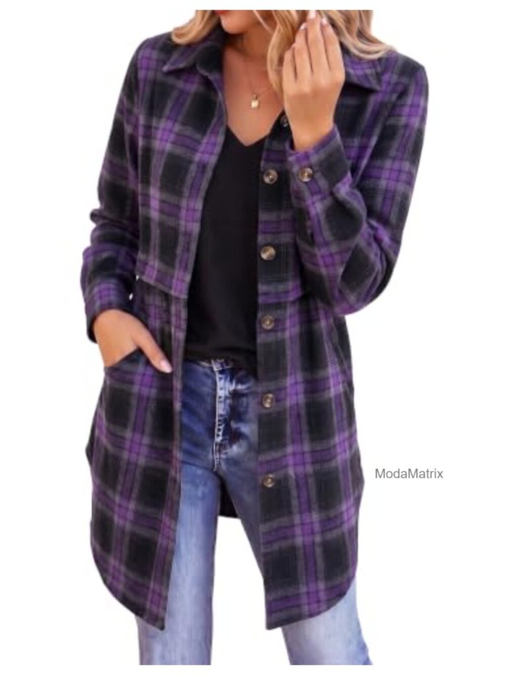 Zeagoo Womens Long Sleeve Plaid Button Down Shirt Fall Tops